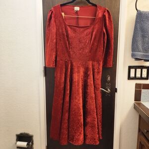 Ains & Elke StyleHaus Dark Red Maroon? Velvet Dress XL